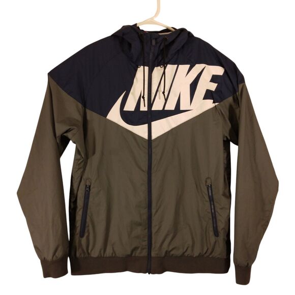 Nike The windrunner jacket mens L LAreg blue gray full zip vented hooded